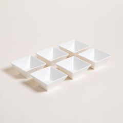 SET X 6 COPETINEROS DE PORCELANA CUADRADOS 8,5X4 CM