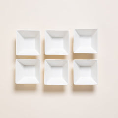 SET X 6 COPETINEROS DE PORCELANA CUADRADOS 8,5X4 CM