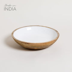 BOWL DE MADERA ESMALTADA SAHA 25,5X7 CM