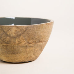 Bowl de madera esmaltada saha grey