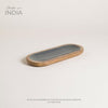 Image of Bandeja de madera esmaltada saha - gris