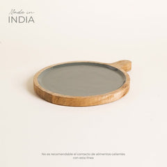 Tabla redonda de madera esmaltada saha grey