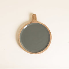 Tabla redonda de madera esmaltada saha grey
