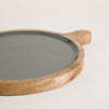 Image of Tabla redonda de madera esmaltada saha grey