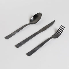 Set de cubiertos black braid x 12 piezas