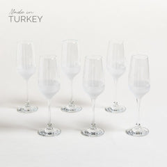 Set x 6 copas champagne linea Mersin fondo esmerilado