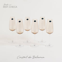 Set x 6 copas champagne linea anser brown
