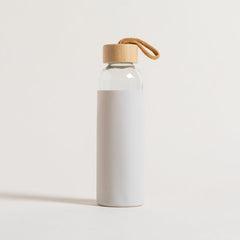 Botella tapa bamboo y funda de silicona full cream 500 ml