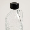 Image of Botellón de vidrio diseño ratan tapa black