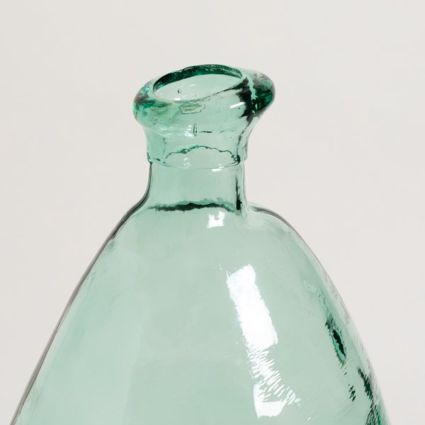 Jarron de vidrio reciclado amorfo fayun turquesa