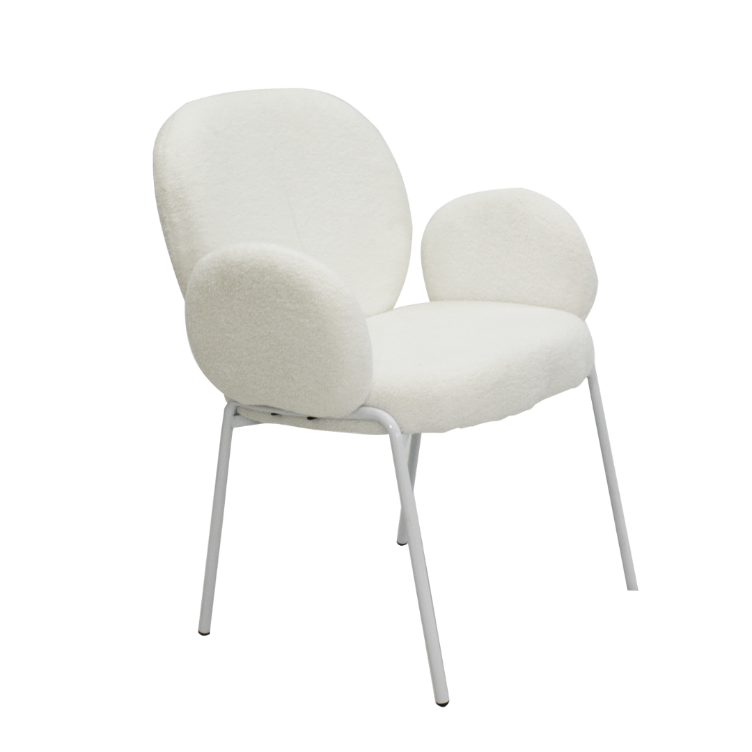 Silla Teddy en tela buclé.
