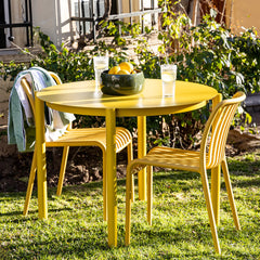 Mesa de comedor redonda de chapa