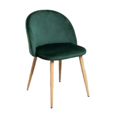 Silla Macaron tapizado en pana. Patas simil madera natural