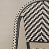 Image of Silla French bistro esterillado de simil ratan plástico con patas negras - negro y blanco