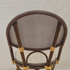 Image of Silla French bistro esterillado de simil ratan plástico con patas marrones - gris claro