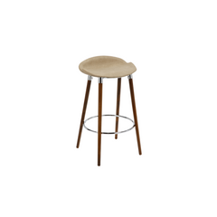 Banqueta Milo Wood. Tapizada lino con patas de madera