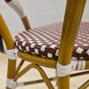 Image of Silla French bistro esterillado de simil ratan plástico con patas naturales - blanco y rojo