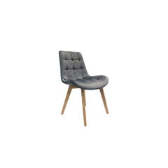 Silla Malmo tapizada gris oscuro con patas de madera