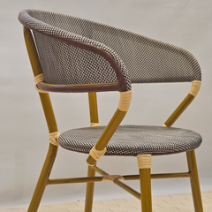 Silla French bistro con esterillado simil rattan - gris