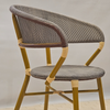 Image of Silla French bistro con esterillado simil rattan - gris