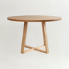 Image of Mesa Redonda de Madera de Álamo y Patas de Madera Petiribi 120cm diam. Modelos Varios