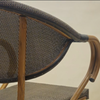 Image of Silla French bistro esterillado de simil ratan plástico con patas marrones - gris oscuro