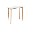 Image of Consola soho con tapa de vidrio y patas de madera natural o negra