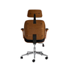 Image of Sillón Miller gerencial tapizado en ecocuero con madera