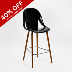 Banqueta Nina Wood Casco Plástico con Patas de Madera. Varios colores