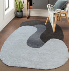Alfombra carribo de lana - gris claro