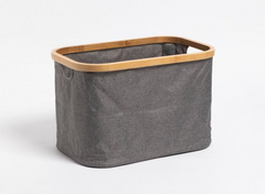 CESTO ORGANIZADOR GRIS BAMBOO 33X22X24CM