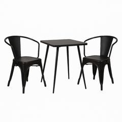 Combo promo: Mesa baker de metal 60 cm negro + 2 Sillones tolix