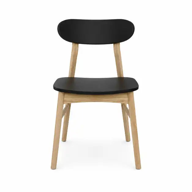 Silla Bergen curva de madera - Negra/Natural