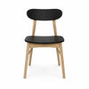 Image of Silla Bergen curva de madera - Negra/Natural