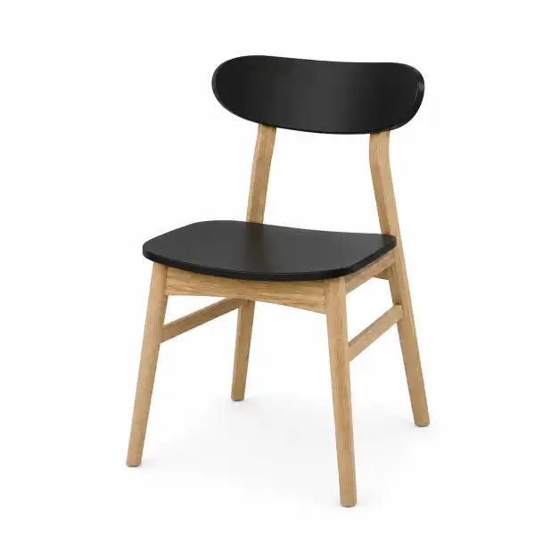 Silla Bergen curva de madera - Negra/Natural