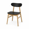 Image of Silla Bergen curva de madera - Negra/Natural