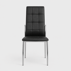 Silla New Paris tapizada con patas cromadas