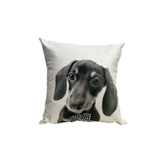 Almohadón velvet con aplique de moño family salchicha