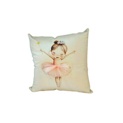 Almohadón estampa bailarina con aplique de tul - 50 x 50 cm