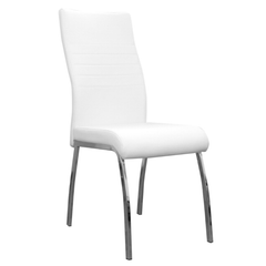 Silla Bari tapizada ecocuero y patas cromadas