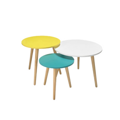 Mesa ratona kalua x3 de colores.