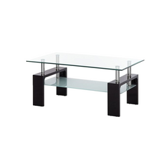 Mesa ratona Ana con tapa de vidrio y patas de madera - varios colores