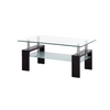 Image of Mesa ratona Ana con tapa de vidrio y patas de madera - varios colores