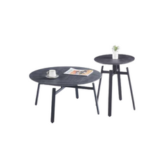 Mesa ratona mandy x2 tapa y patas de madera negras