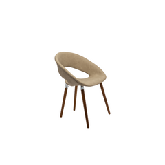Silla One Wood tapizada en ecocuero con patas de madera