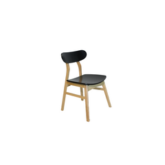Silla Bergen curva de madera - Negra/Natural