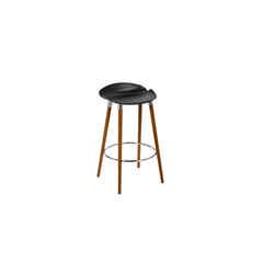 Banqueta Milo Wood Casco Plástico con Patas de Madera