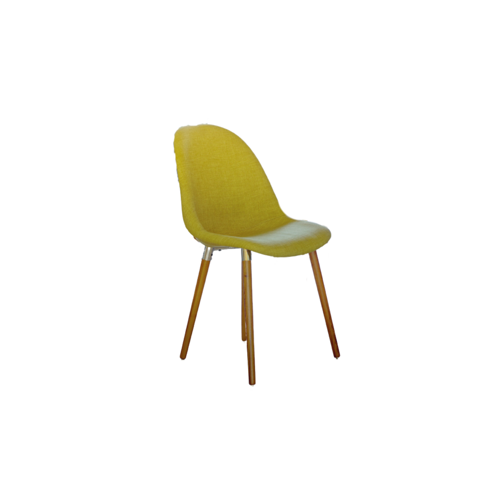 Silla Nina Wood lima tapizada en lino con Patas de Madera