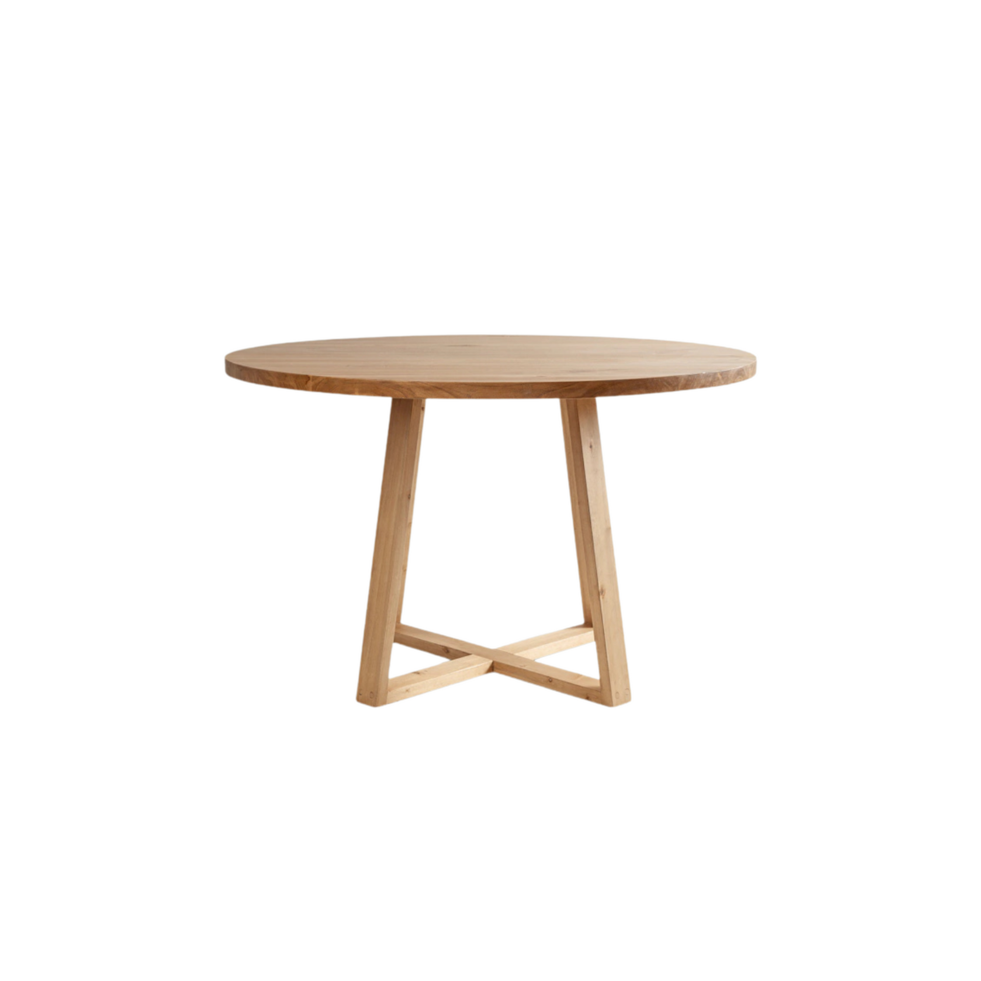 Mesa redonda 1 mts con tapa y base de madera de petiribi