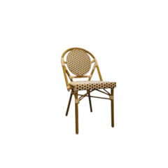 Silla French bistro de madera con un esterillado de ratan - beige